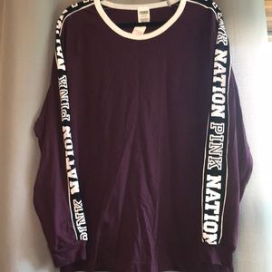 Pink nation burgundy long sleeve sz-L-